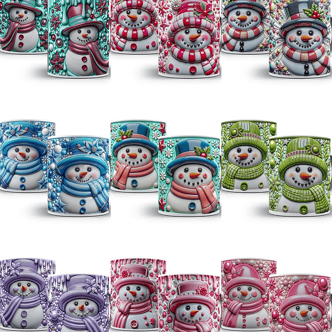 Arquivo Natal Canecas Boneco de Neve  4