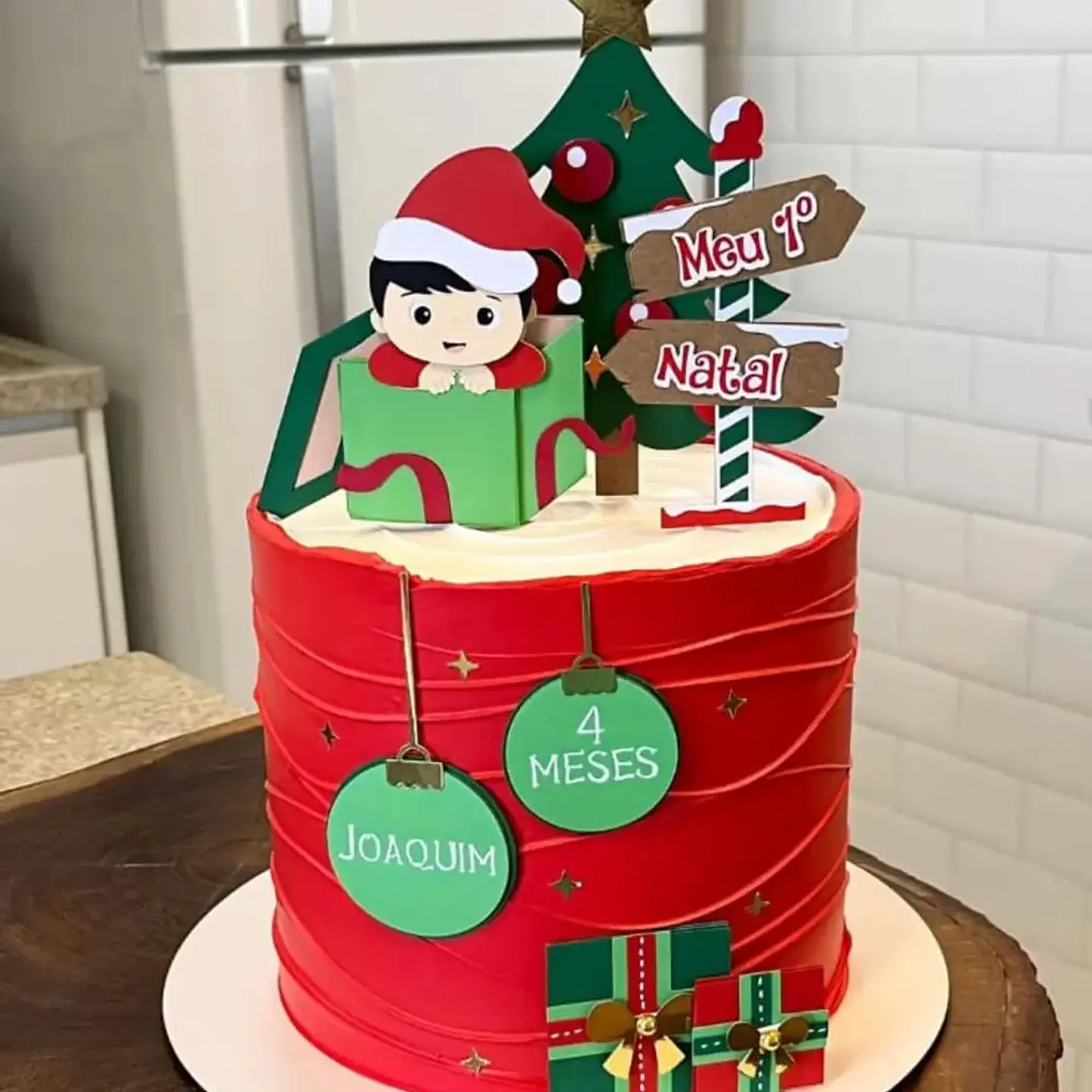 Arquivo Natal Topo de Bolo Menino na Caixa 1