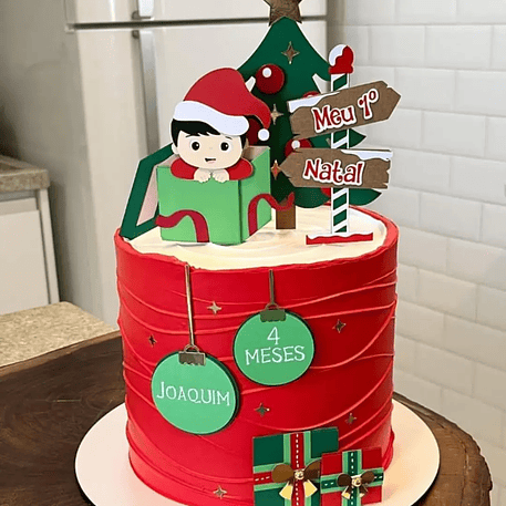 Arquivo Natal Topo de Bolo Menino na Caixa 1