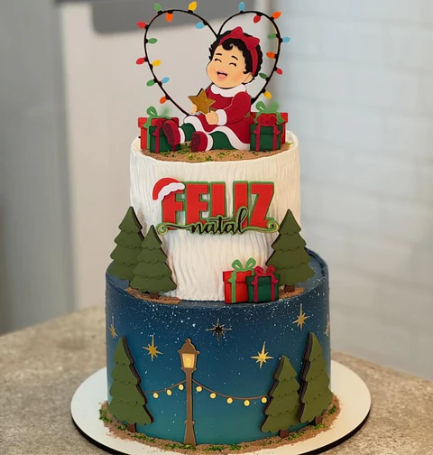 Arquivo Natal Topo de Bolo Menina