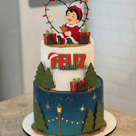 Arquivo Natal Topo de Bolo Menina 1