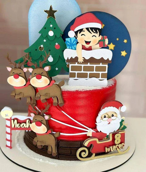 Arquivo Natal Topo de Bolo Menino Chaminé
