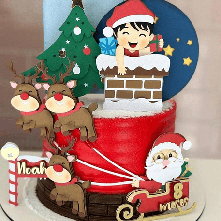 Arquivo Natal Topo de Bolo Menino Chaminé 1