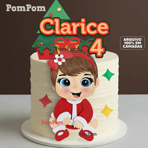 Arquivo Natal Topo de Bolo Menina 2