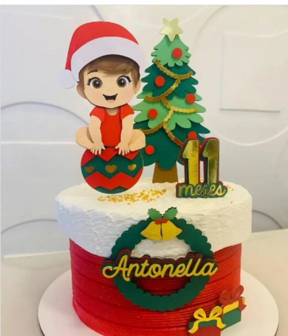 Arquivo Natal Topo de Bolo Menina 1