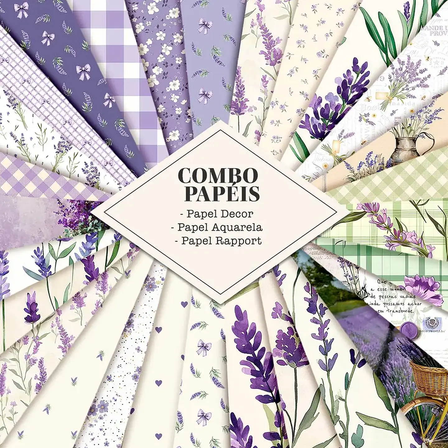 Kit Digital Coleção Lavanda - Combo Papéis - 4