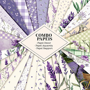 Kit Digital Coleção Lavanda - Combo Papéis - Tita