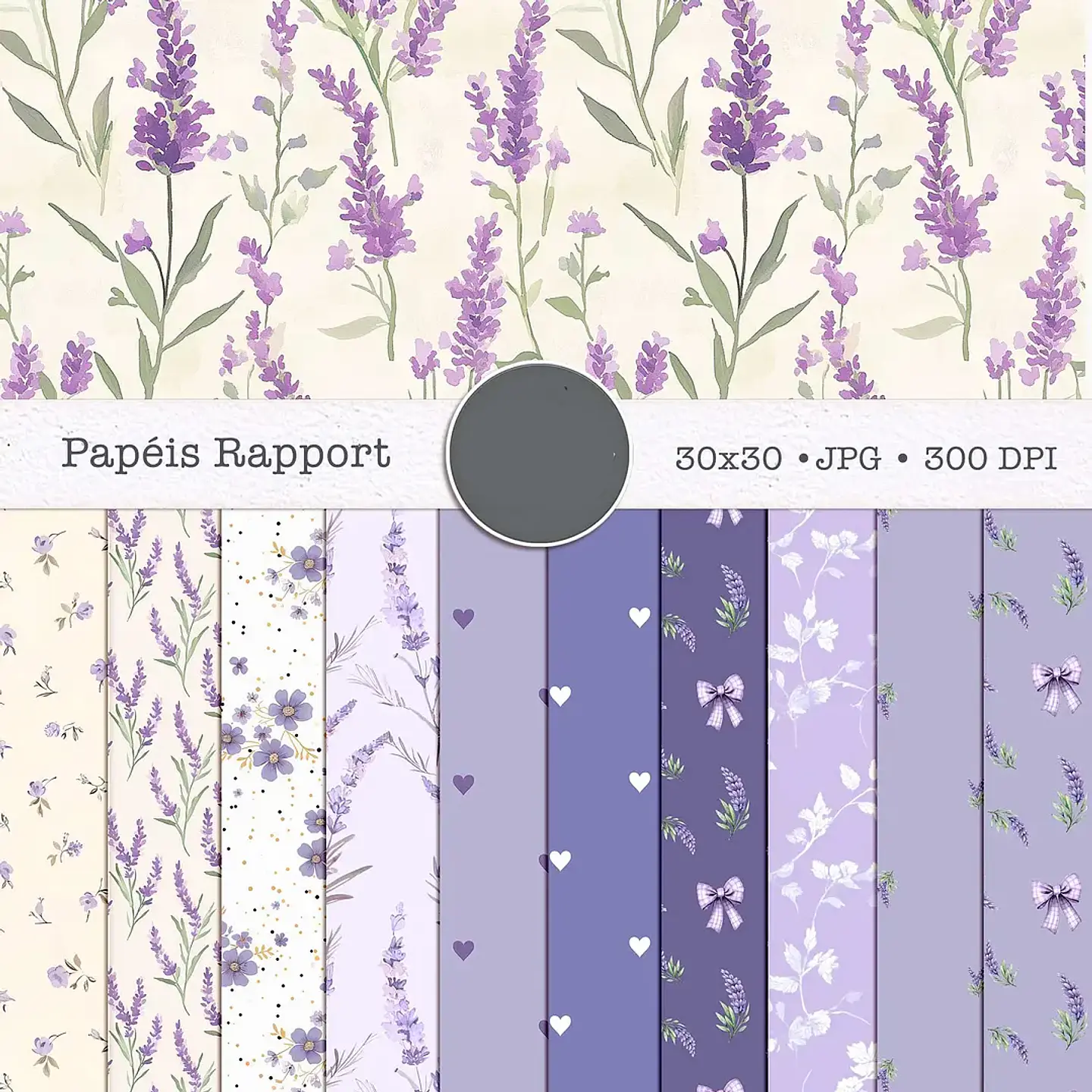 Kit Digital Coleção Lavanda - Combo Papéis - 3