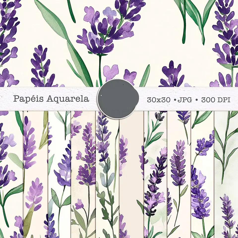 Kit Digital Coleção Lavanda - Combo Papéis - 1