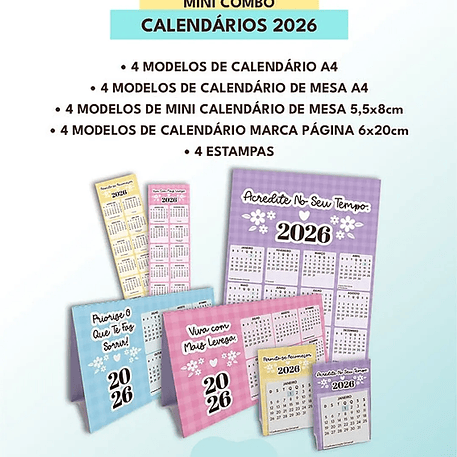 Arquivo Mini Combo Calendários Fofos 2026 1