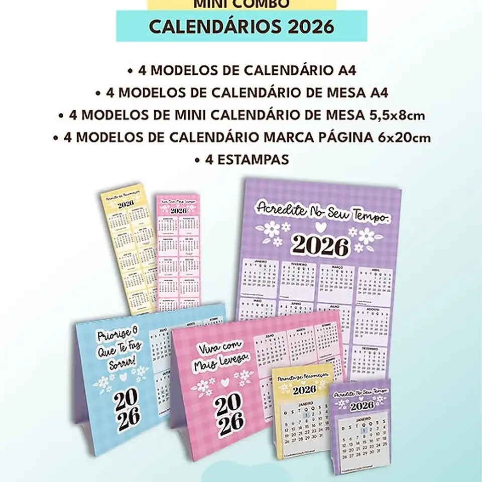 Arquivo Mini Combo Calendários Fofos 2026 1