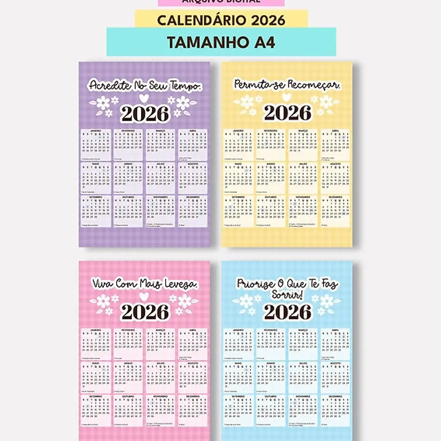 Arquivo Mini Combo Calendários Fofos 2026 4