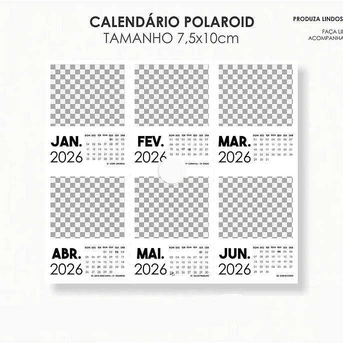 Arquivo Calendário Polaroid 2026 3