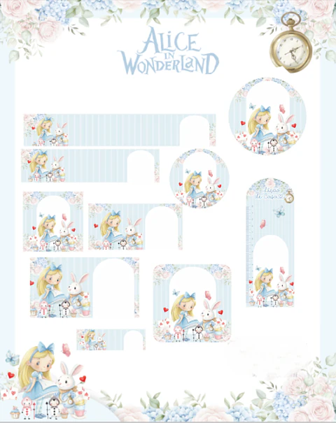 Arquivo Etiqueta Escolar Alice no Pais das Maravilhas - PAMELLA