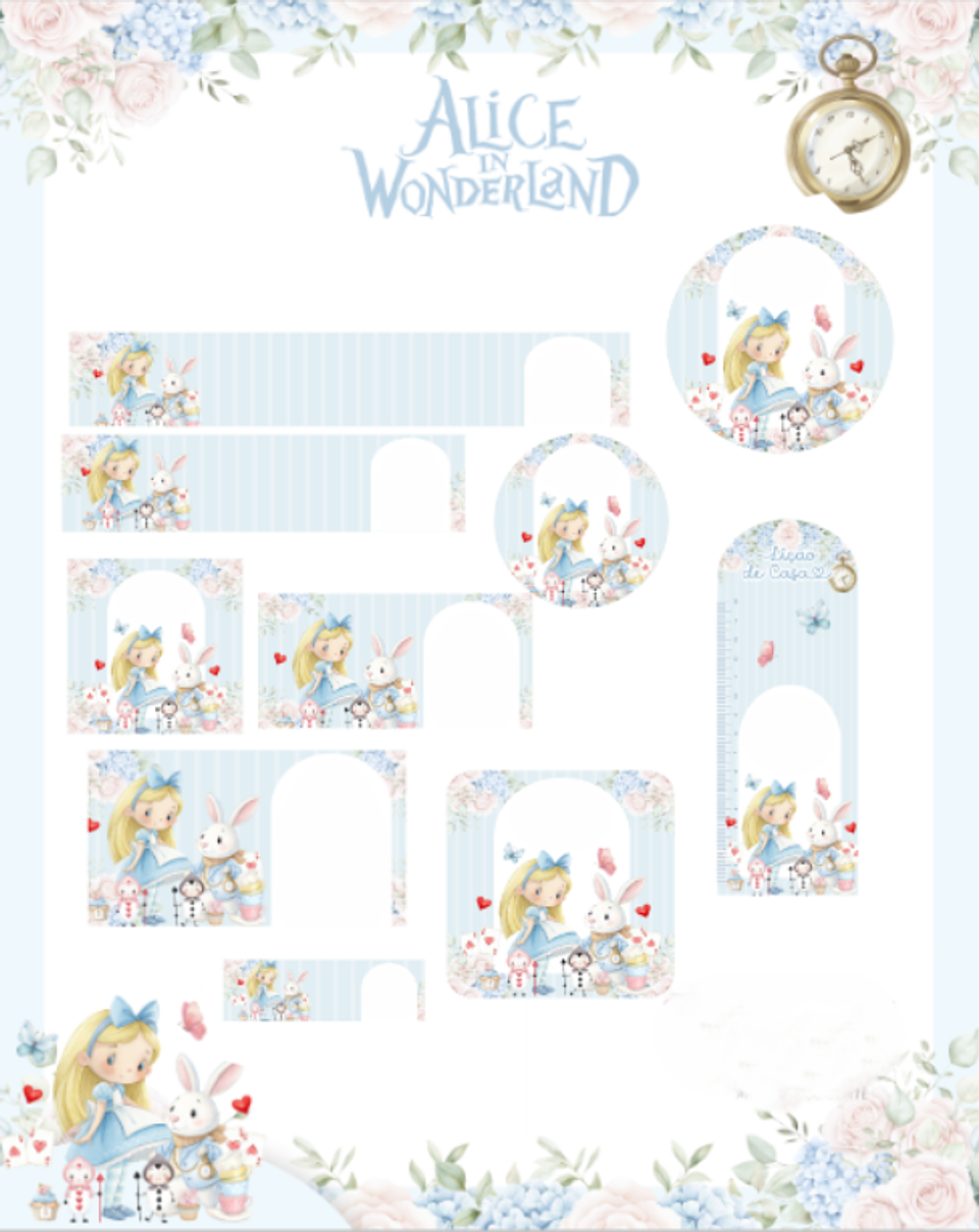 Arquivo Etiqueta Escolar Alice no Pais das Maravilhas - PAMELLA 1
