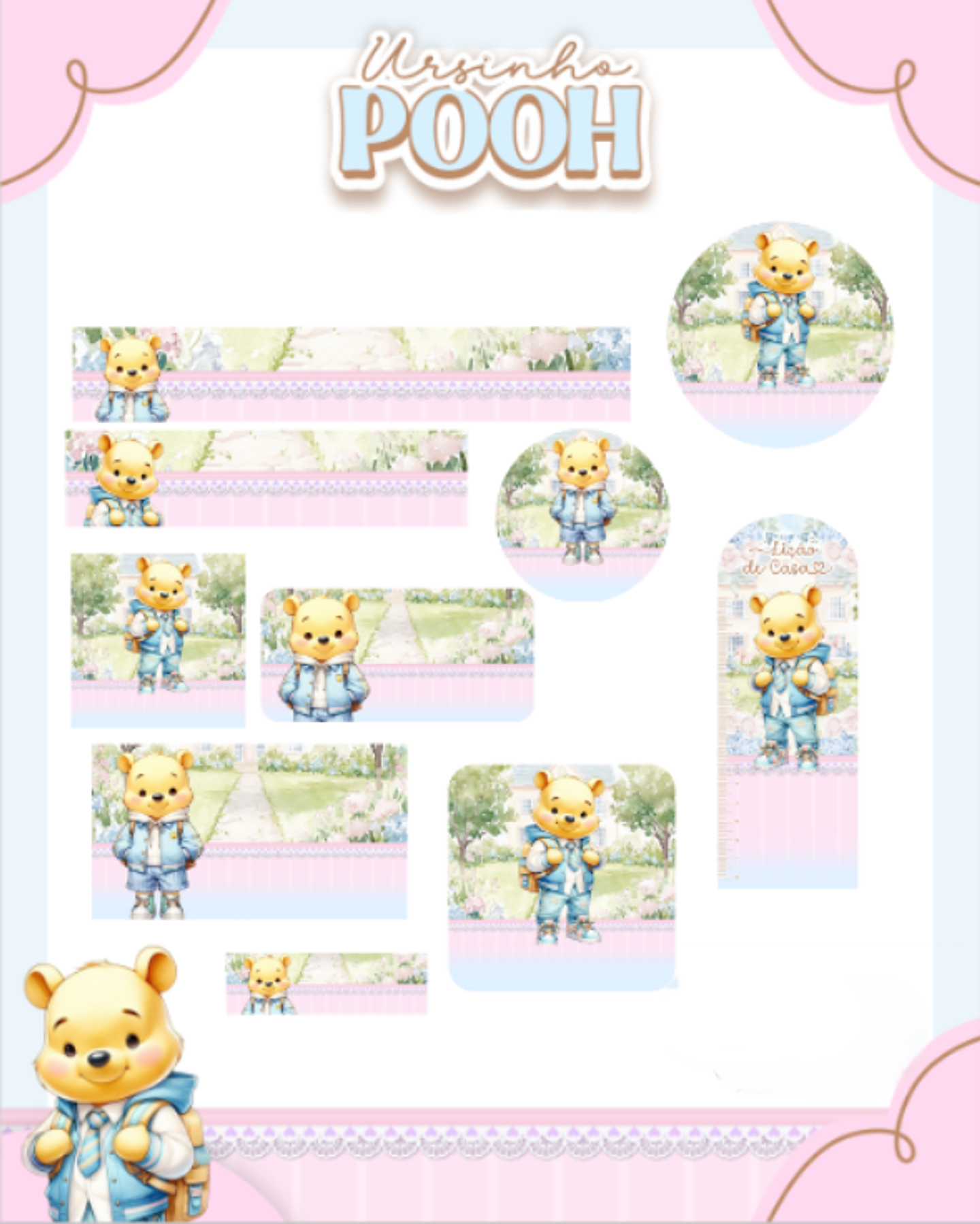 Arquivo Etiqueta Escolar Ursinho Pooh - PAMELLA 1