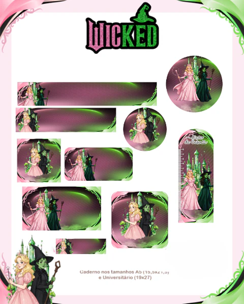 Arquivo Etiqueta Escolar Wicked - PAMELLA