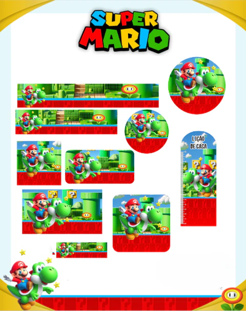 Arquivo Etiqueta Escolar Super Mario - PAMELLA
