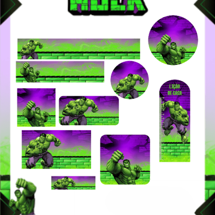 Arquivo Etiqueta Escolar Hulk - PAMELLA 1