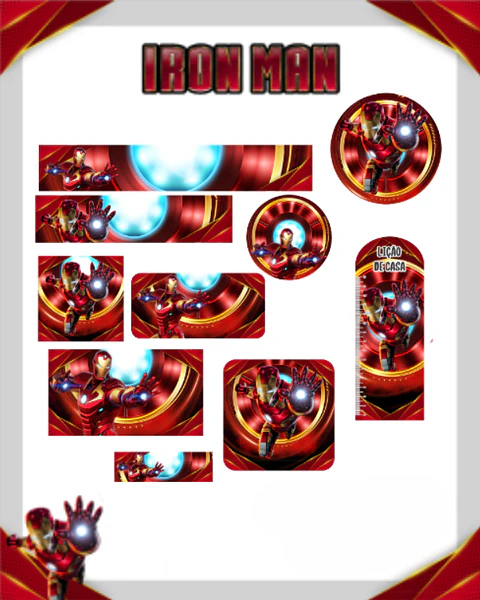 Arquivo Etiqueta Escolar Homem de Ferro - PAMELLA