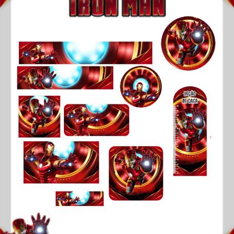 Arquivo Etiqueta Escolar Homem de Ferro - PAMELLA 1