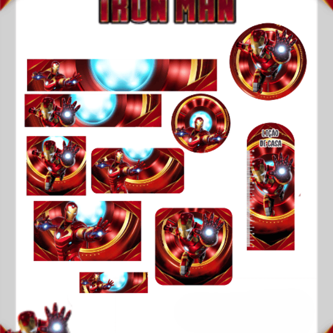 Arquivo Etiqueta Escolar Homem de Ferro - PAMELLA 1