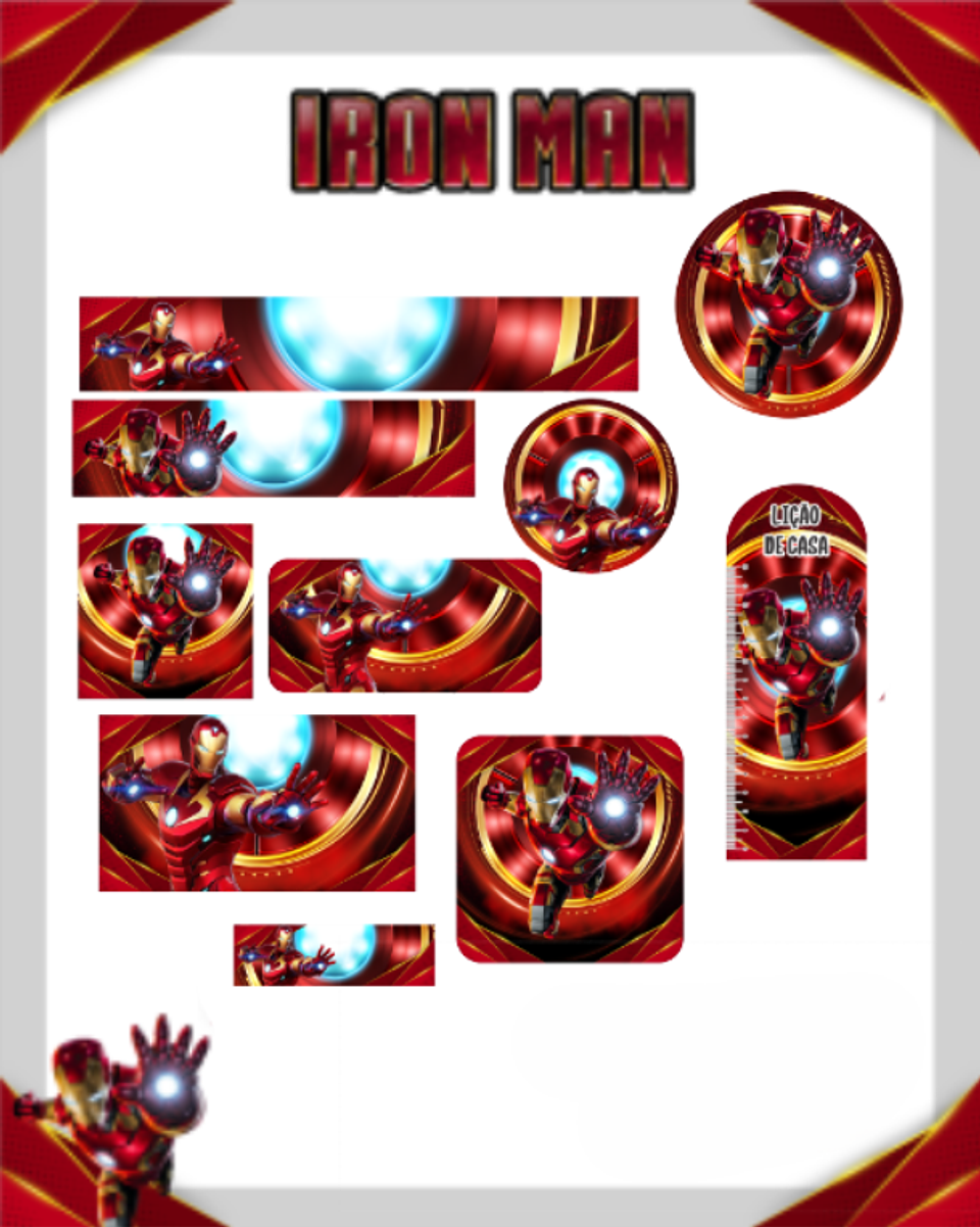 Arquivo Etiqueta Escolar Homem de Ferro - PAMELLA 1