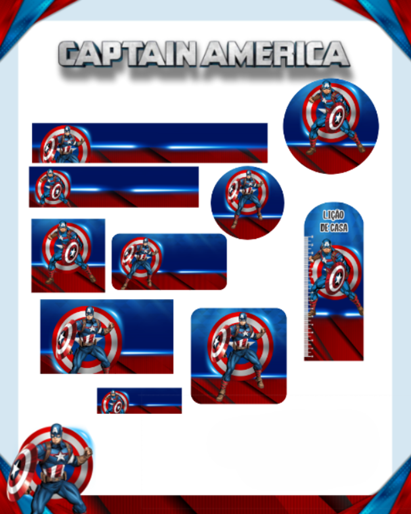 Arquivo Etiqueta Escolar Capitão América - PAMELLA 1