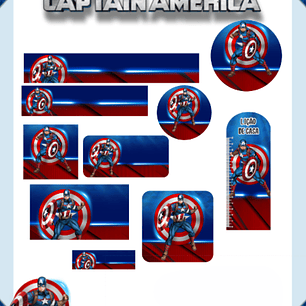 Arquivo Etiqueta Escolar Capitão América - PAMELLA