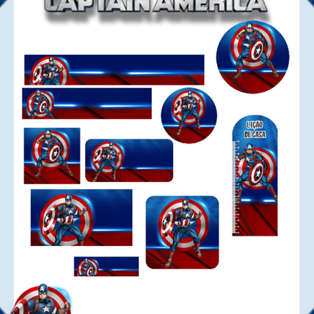 Arquivo Etiqueta Escolar Capitão América - PAMELLA 1