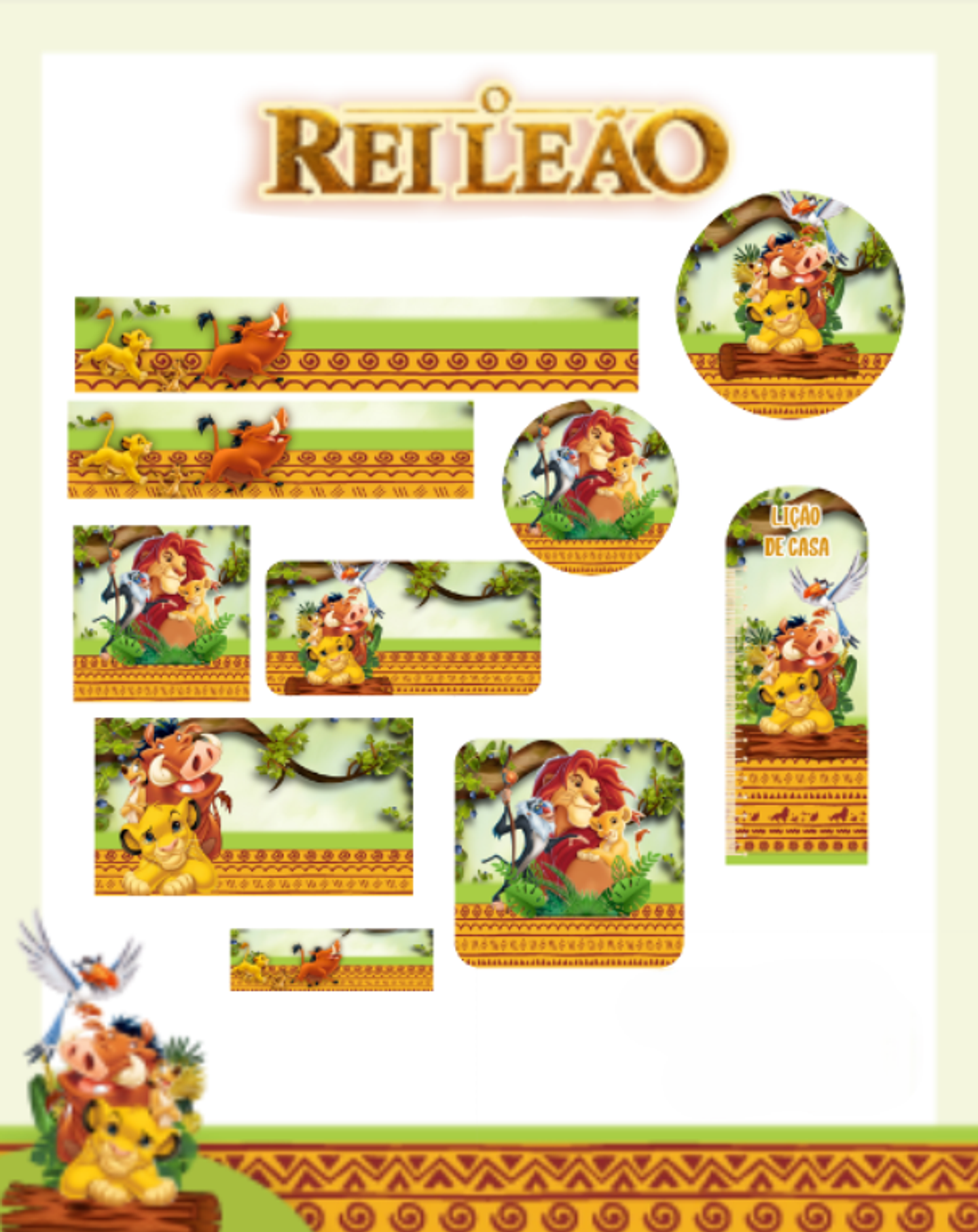 Arquivo Etiqueta Escolar O Rei Leão - PAMELLA 1