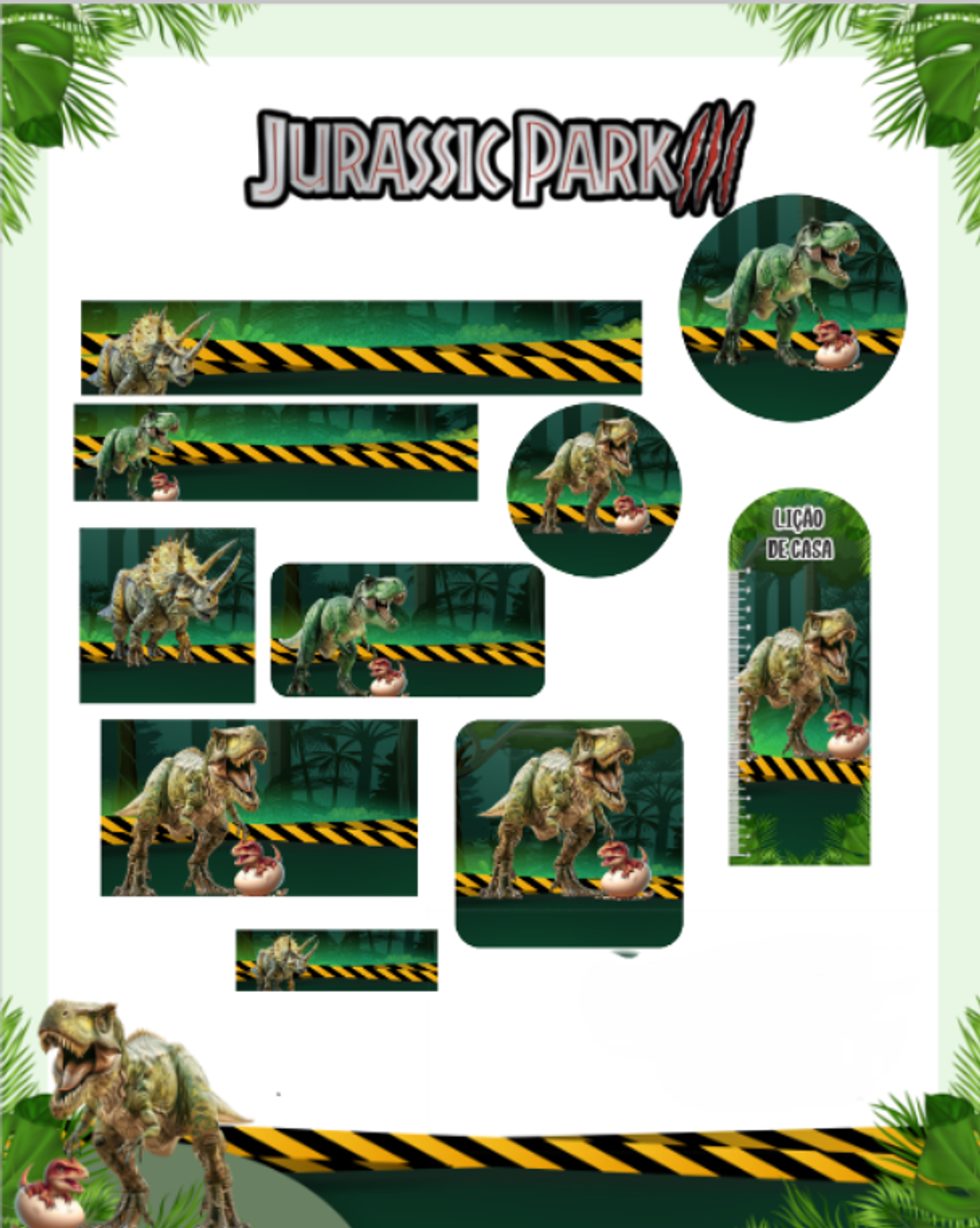 Arquivo Etiqueta Escolar Jurassic Park - PAMELLA 1
