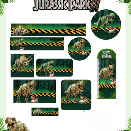 Arquivo Etiqueta Escolar Jurassic Park - PAMELLA 1