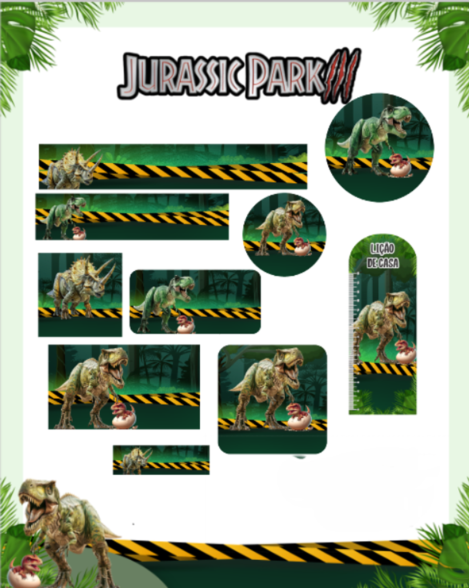 Arquivo Etiqueta Escolar Jurassic Park - PAMELLA 1