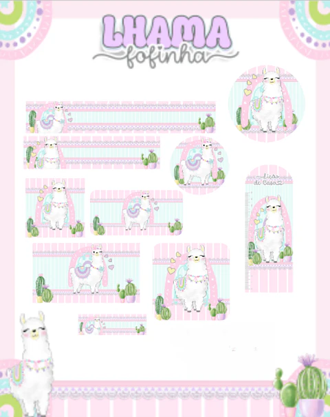 Arquivo Etiqueta Escolar Lhama Fofinha - PAMELLA