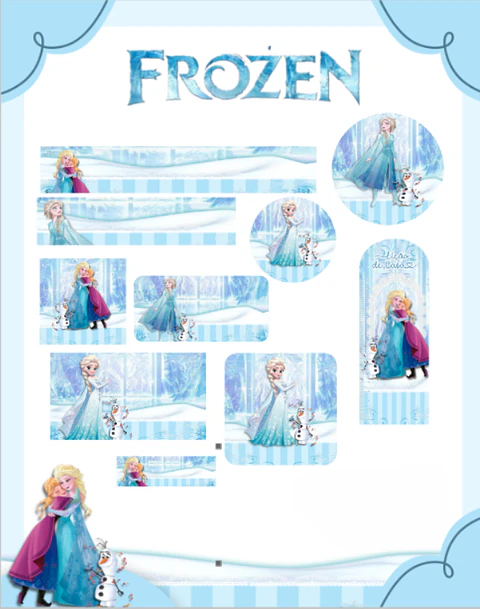 Arquivo Etiqueta Escolar Frozen - PAMELLA