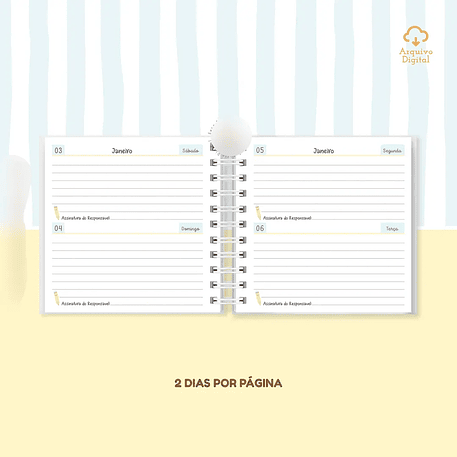 Arquivo Mini Agenda Escolar Quadrada 2026 Azul com Amarelo 4