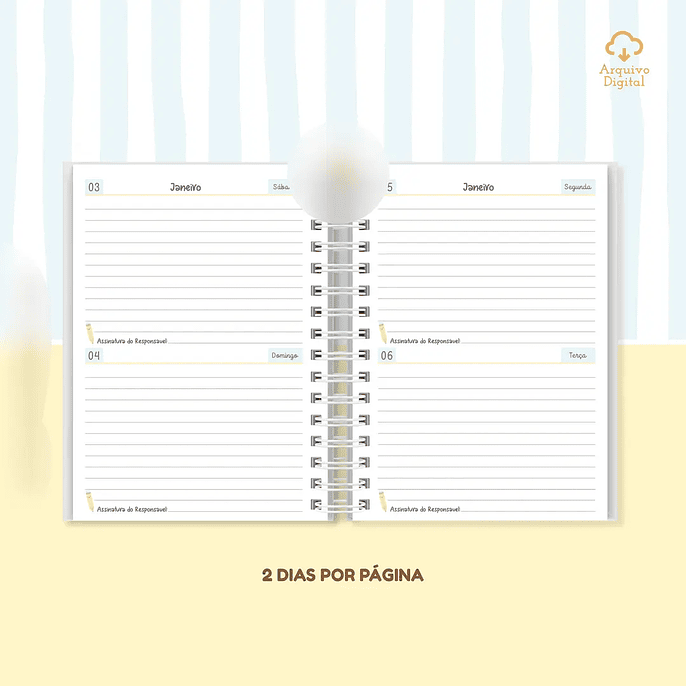Arquivo Agenda Escolar 2026 Azul com Amarelo A5 3