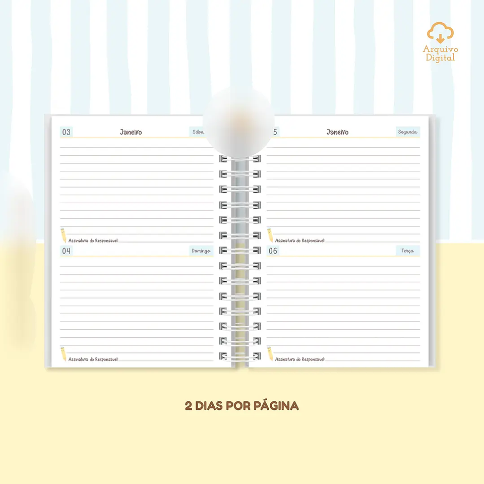Arquivo Agenda Escolar 2026 Azul com Amarelo A5 3