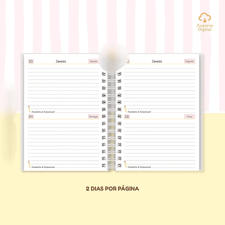 Arquivo Agenda Escolar 2026 Rosa com Amarelo A5 2