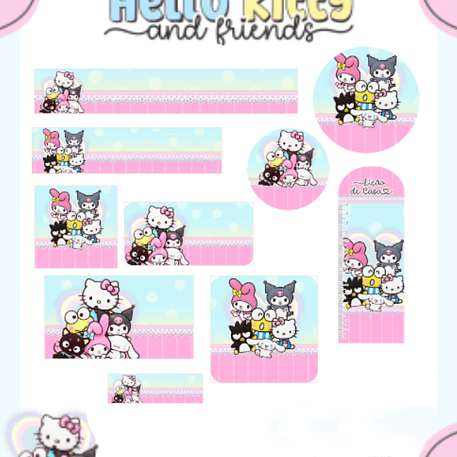 Arquivo Etiqueta Escolar Hello Kitty and Friends - PAMELLA 1