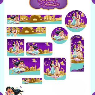 Arquivo Etiqueta Escolar Jasmine e Aladdin - PAMELLA