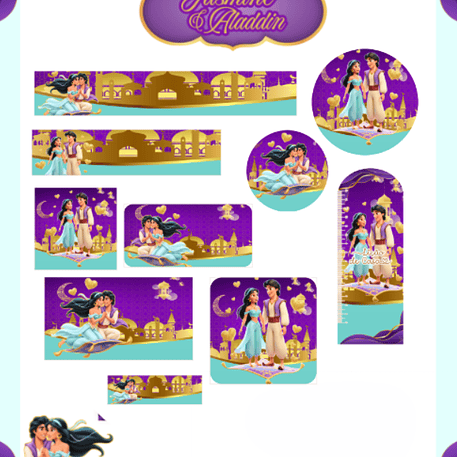 Arquivo Etiqueta Escolar Jasmine e Aladdin - PAMELLA 1