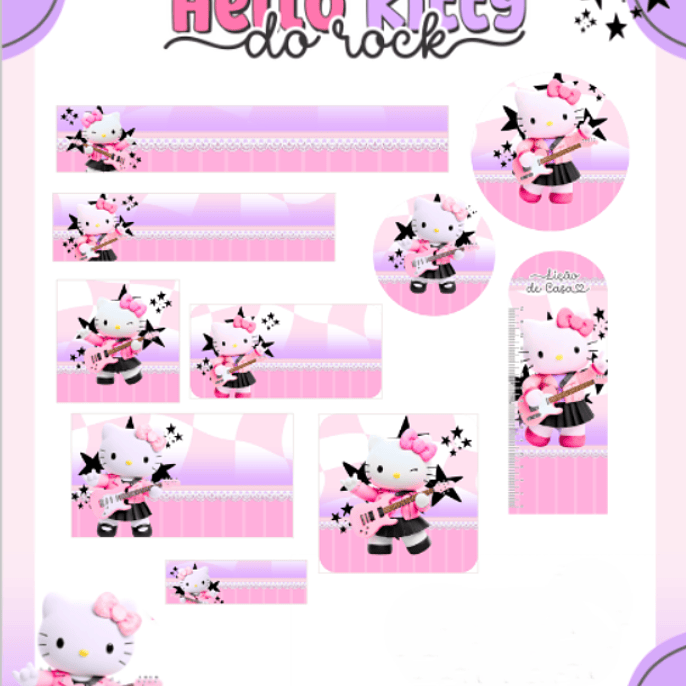 Arquivo Etiqueta Escolar Hello Kitty do Rock - PAMELLA 1