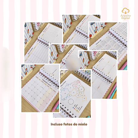 Arquivo Mini Agenda Escolar Quadrada 2026 Rosa com Amarelo 5