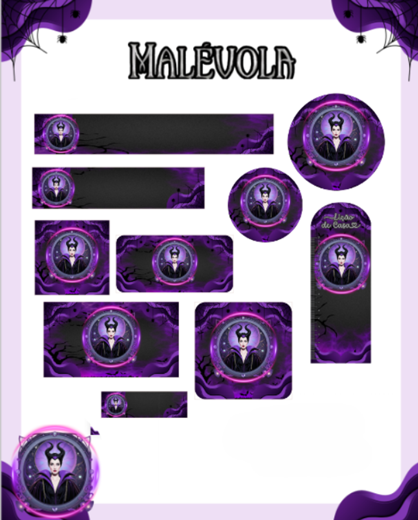 Arquivo Etiqueta Escolar Malévola - PAMELLA 1