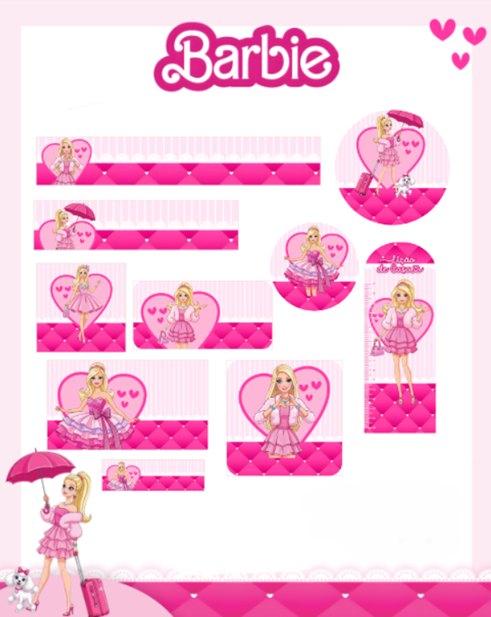 Arquivo Etiqueta Escolar Barbie - PAMELLA 1