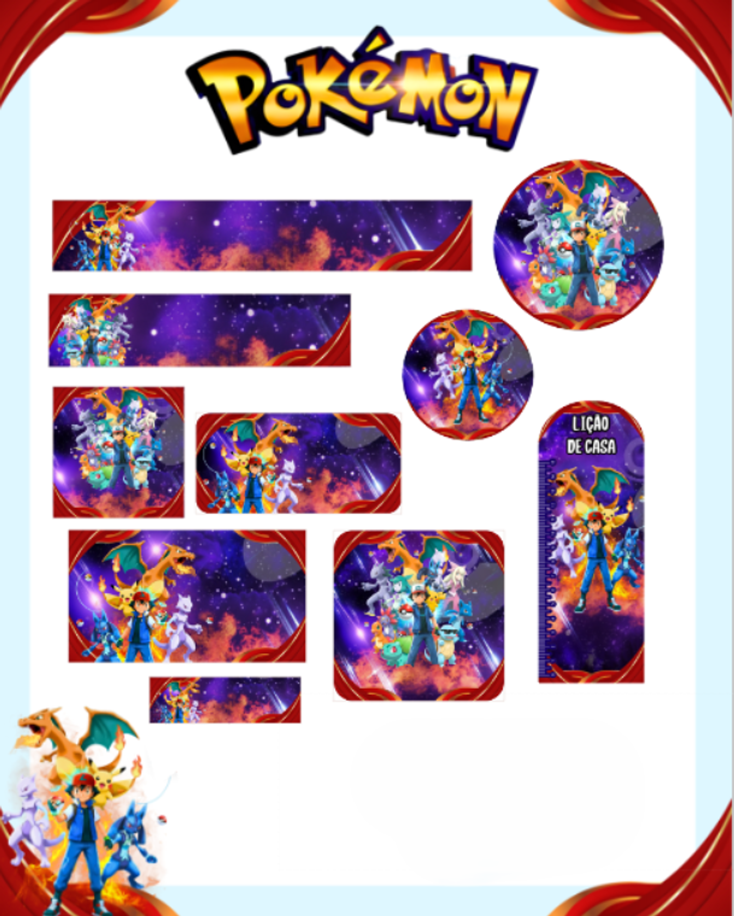 Arquivo Etiqueta Escolar Pokémon - PAMELLA 1