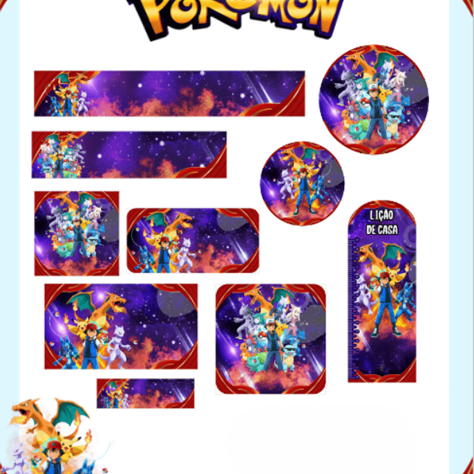 Arquivo Etiqueta Escolar Pokémon - PAMELLA 1