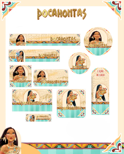 Arquivo Etiqueta Escolar Pocahontas - PAMELLA